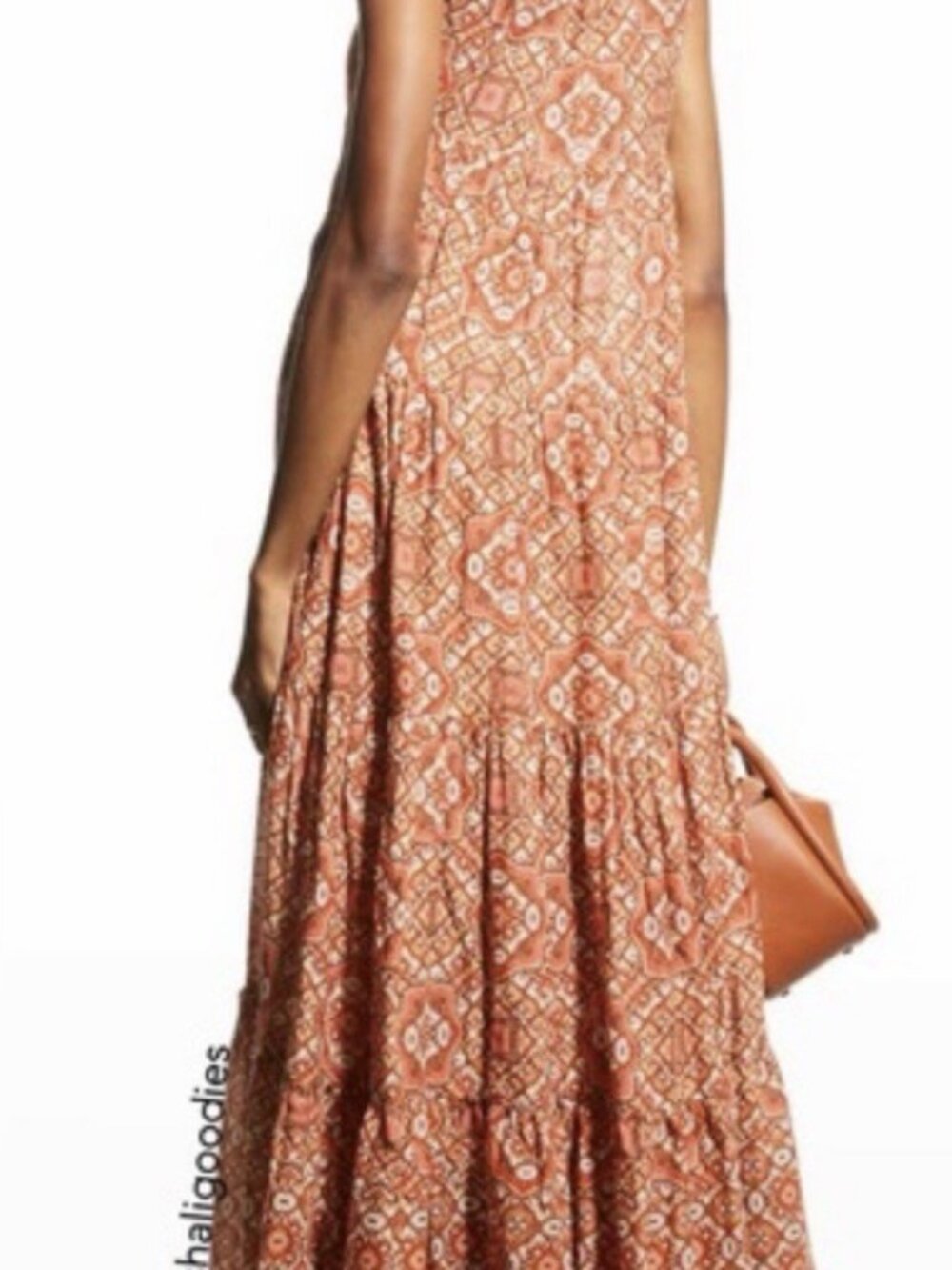 Cara Cara Orange Blue Paisley Sleeveless Maxi Dress with Tassel Tie Boho XS/S - Picture 10 of 10